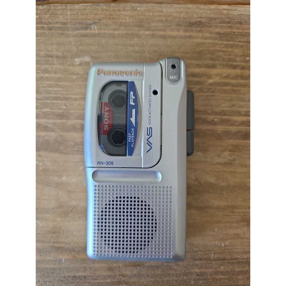 Panasonic RN-305 Microcassette Recorder VAS Voice Activated Silver TESTED